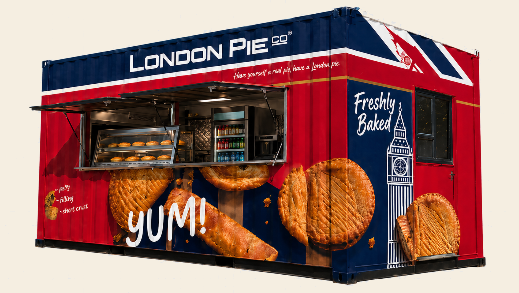 London Pie container kiosk